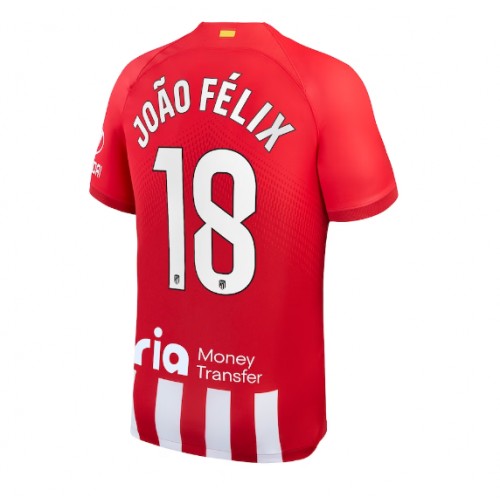 Fotbalové Dres Atletico Madrid Joao Felix #18 Domácí 2023-24 Krátký Rukáv